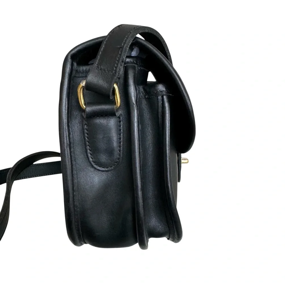 Coach Vintage Leather Prairie Shoulder Bag Messenger Flap Black Crossbody 9954